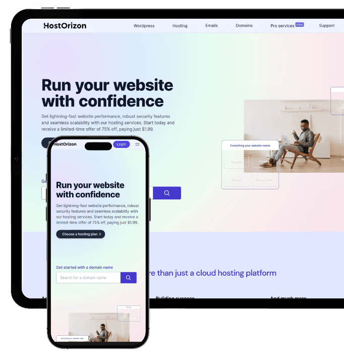 HostOrizon Website Mockup 